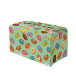 Green Striped Donut Pattern Print Leather Tissue Box Cover