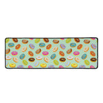 Green Striped Donut Pattern Print Long Kitchen Mat
