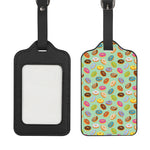 Green Striped Donut Pattern Print Luggage Tag