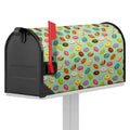 Green Striped Donut Pattern Print Mailbox Cover