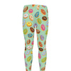 Green Striped Donut Pattern Print Men's leggings