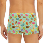 Green Striped Donut Pattern Print Men's Short Boxer Briefs