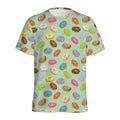 Green Striped Donut Pattern Print Men's Athletic T-Shirt