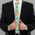 Green Striped Donut Pattern Print Necktie