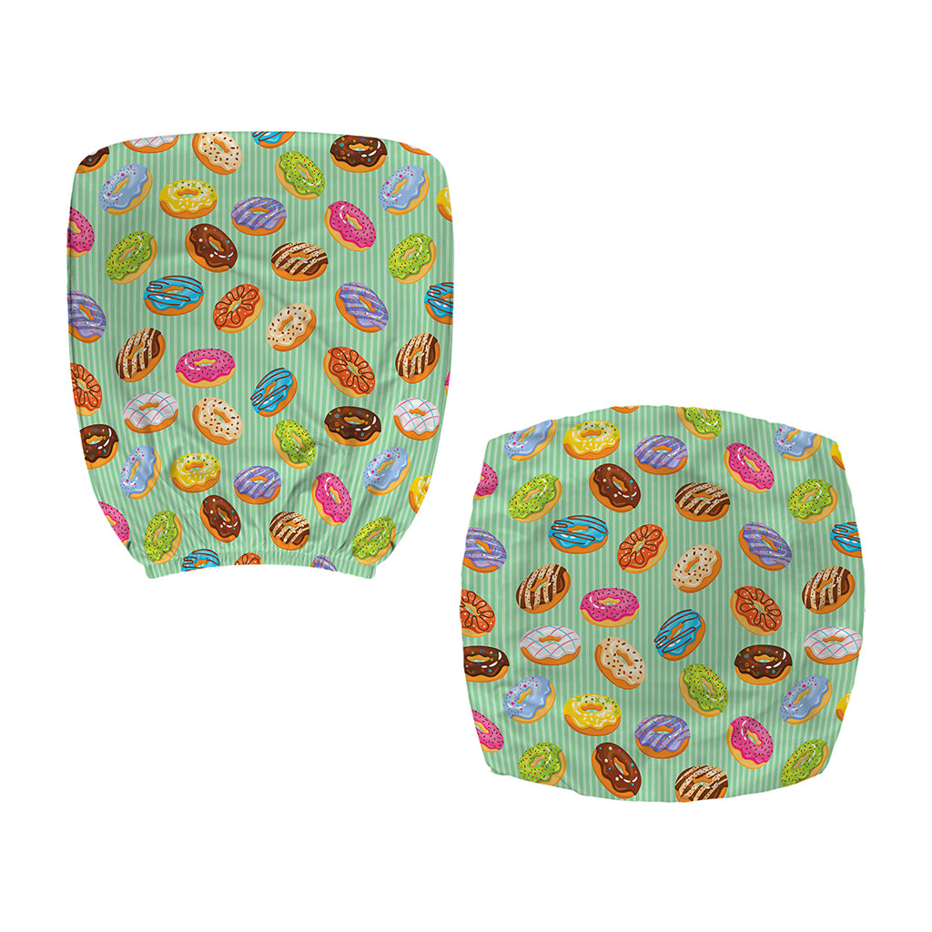 Green Striped Donut Pattern Print Office Chair Cover