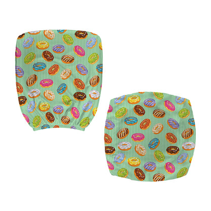 Green Striped Donut Pattern Print Office Chair Cover