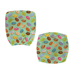 Green Striped Donut Pattern Print Office Chair Cover