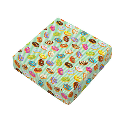 Green Striped Donut Pattern Print Outdoor Seat Cushion Cover