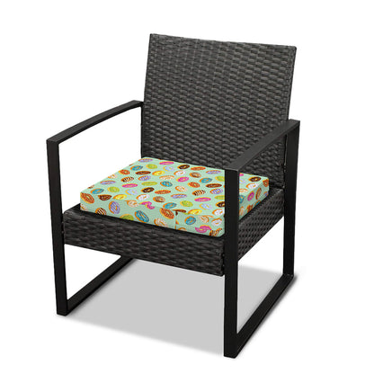Green Striped Donut Pattern Print Outdoor Seat Cushion Cover
