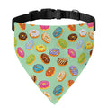 Green Striped Donut Pattern Print Over The Collar Dog Bandana