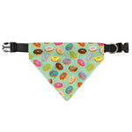 Green Striped Donut Pattern Print Over The Collar Dog Bandana
