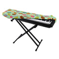 Green Striped Donut Pattern Print Piano Keyboard Cover