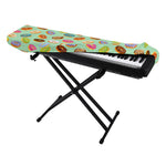 Green Striped Donut Pattern Print Piano Keyboard Cover
