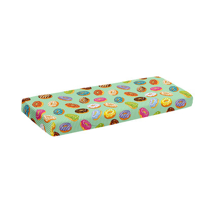 Green Striped Donut Pattern Print Piano Keyboard Cover