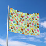 Green Striped Donut Pattern Print Polyester Flag