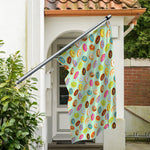 Green Striped Donut Pattern Print Polyester Flag