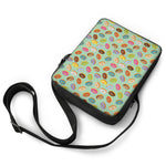 Green Striped Donut Pattern Print Rectangular Crossbody Bag