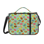 Green Striped Donut Pattern Print Shoulder Strap Bible Bag