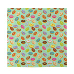 Green Striped Donut Pattern Print Silk Bandana