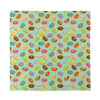 Green Striped Donut Pattern Print Silk Bandana