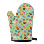 Green Striped Donut Pattern Print Single Oven Mitt