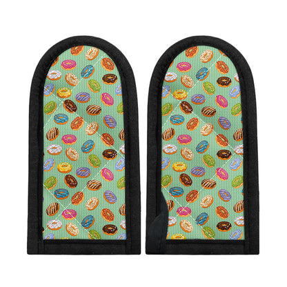Green Striped Donut Pattern Print Skillet Handle Cover