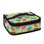 Green Striped Donut Pattern Print Small Lunch Bag