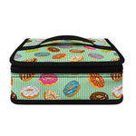 Green Striped Donut Pattern Print Small Lunch Bag