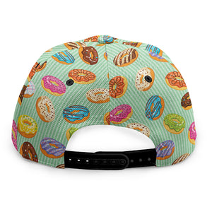 Green Striped Donut Pattern Print Snapback Cap