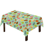 Green Striped Donut Pattern Print Tablecloth