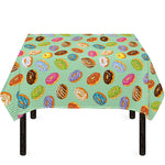 Green Striped Donut Pattern Print Tablecloth