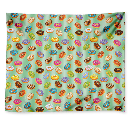 Green Striped Donut Pattern Print Tapestry
