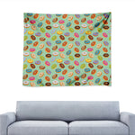 Green Striped Donut Pattern Print Tapestry