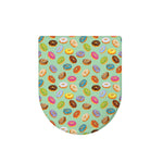 Green Striped Donut Pattern Print Toilet Lid Cover