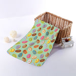 Green Striped Donut Pattern Print Towel