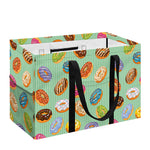 Green Striped Donut Pattern Print Utility Tote Bag