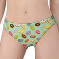 Green Striped Donut Pattern Print Women's Panties
