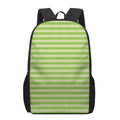 Green Striped Pattern Print 17 Inch Backpack