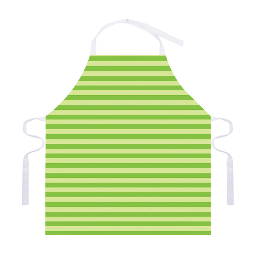 Green Striped Pattern Print Adjustable Apron