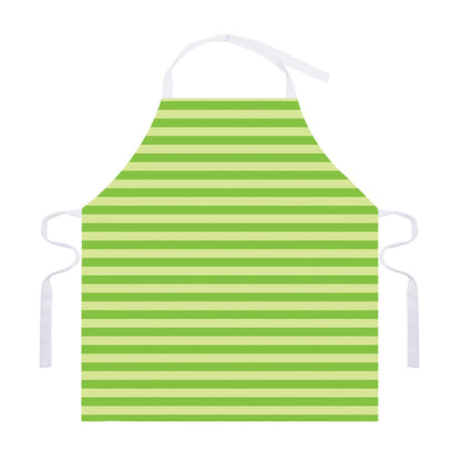 Green Striped Pattern Print Adjustable Apron