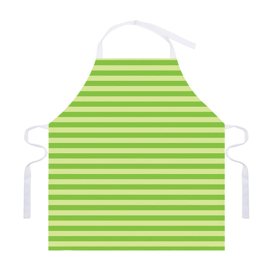 Green Striped Pattern Print Adjustable Apron