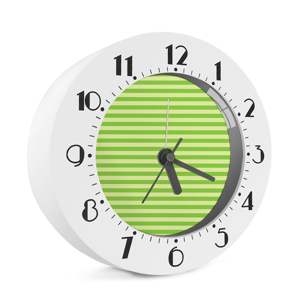 Green Striped Pattern Print Alarm Clock