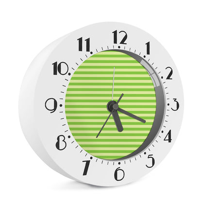 Green Striped Pattern Print Alarm Clock