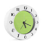 Green Striped Pattern Print Alarm Clock