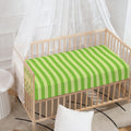 Green Striped Pattern Print Baby Crib Sheet