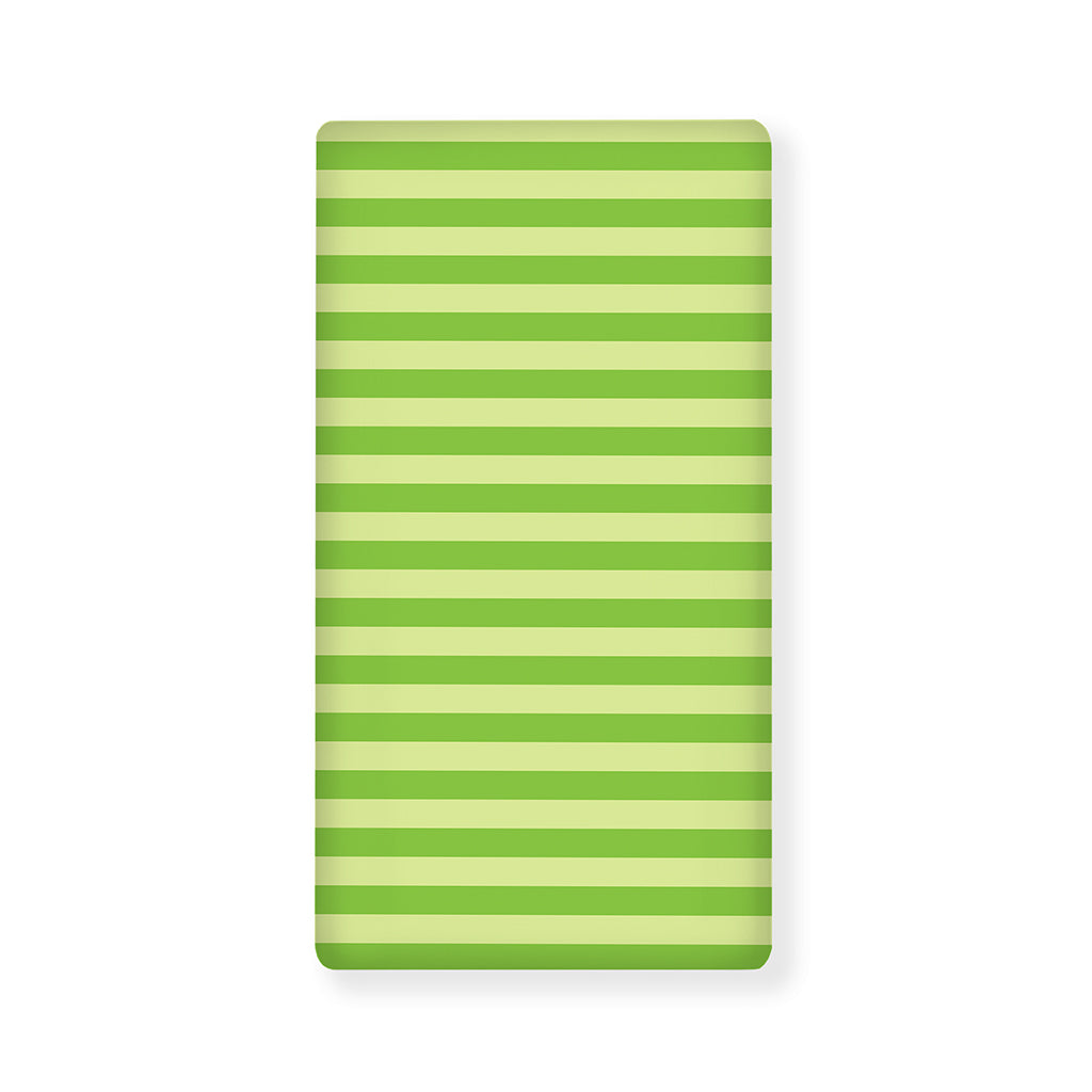 Green Striped Pattern Print Baby Crib Sheet