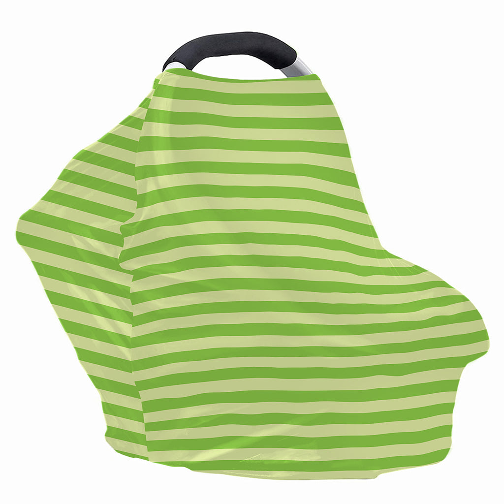 Green Striped Pattern Print Baby Seat Cover