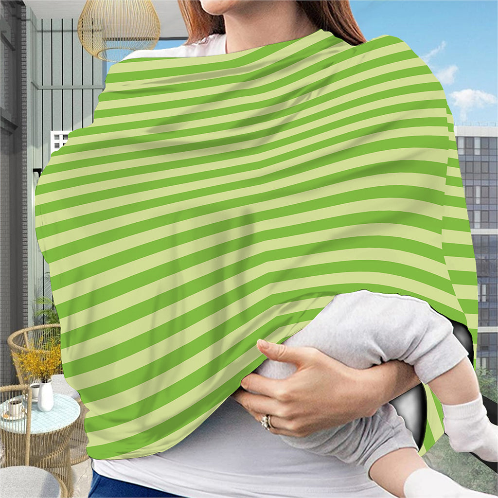Green Striped Pattern Print Baby Seat Cover