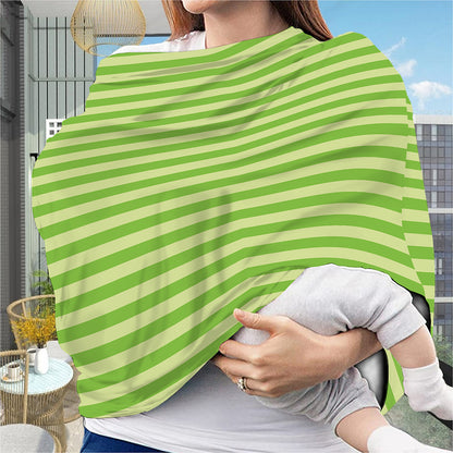 Green Striped Pattern Print Baby Seat Cover