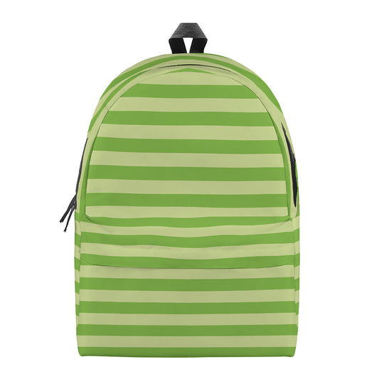 Green Striped Pattern Print Backpack